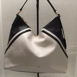 Michael Kors black and white hobo
